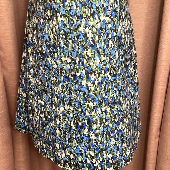 NWT Qeefan Women S Sleeveless Floral A-Line Dress Blue Green Loose Vacation - Picture 4 of 16
